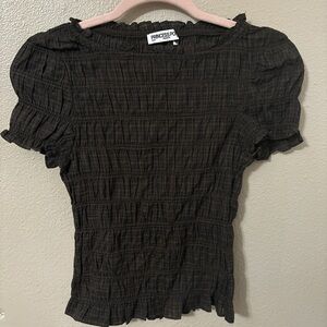 Princess Polly Dark Brown Ruffled Blouse
